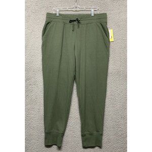All In Motion Women's Sweatpants Size Large Green Jogger Pant Drawstring Pockets